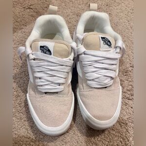 Vans Beige and White Low-Top Sneakers